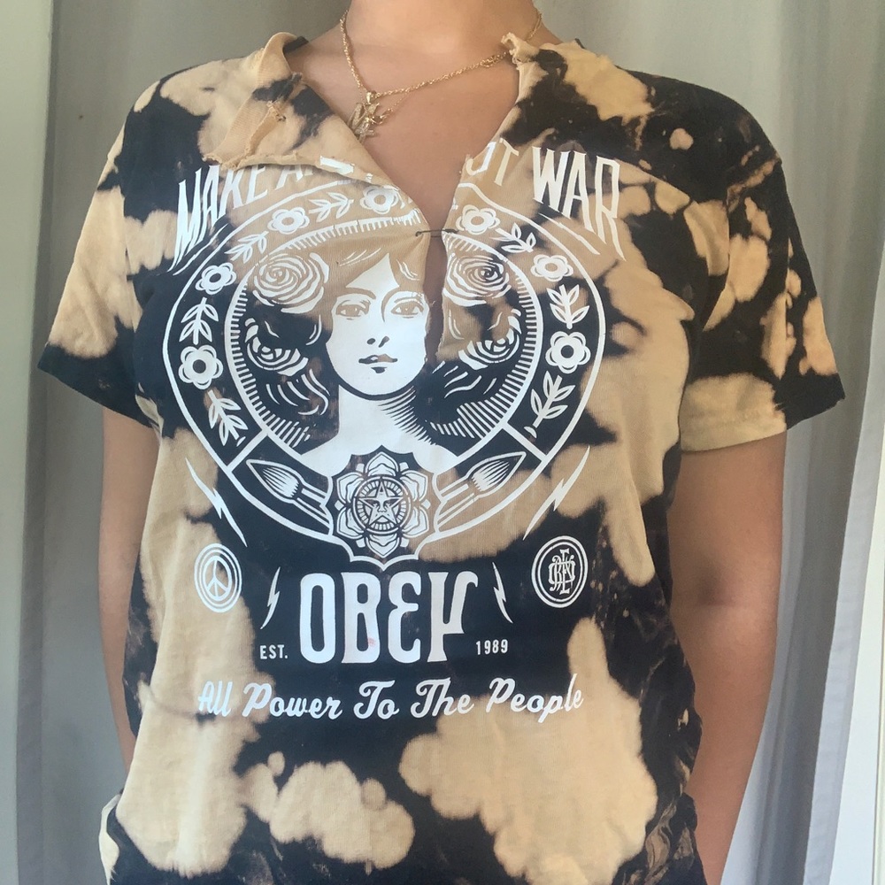 Reworked Obey t-shirt/ size small
